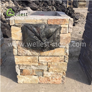 Yellow Slate Letter Blox Column Blox Stone Post Gate Pillar
