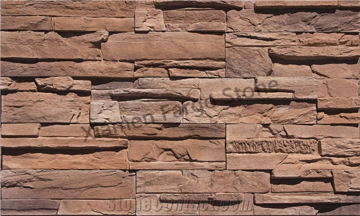 Artificial Wall Cladding Panel, Faux Stone Panel, Golden Culture Stone