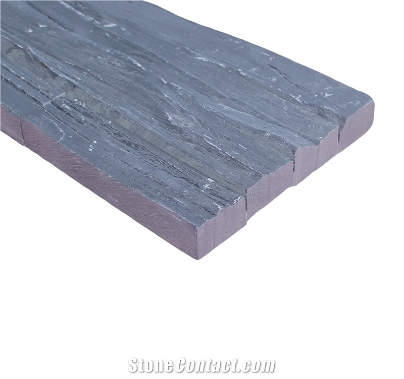 China Black Quartzite Stacked Stone Veneer Feature Wall Cladding Stone