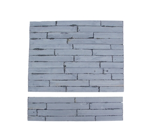China Black Quartzite Stacked Stone Veneer Feature Wall Cladding Stone