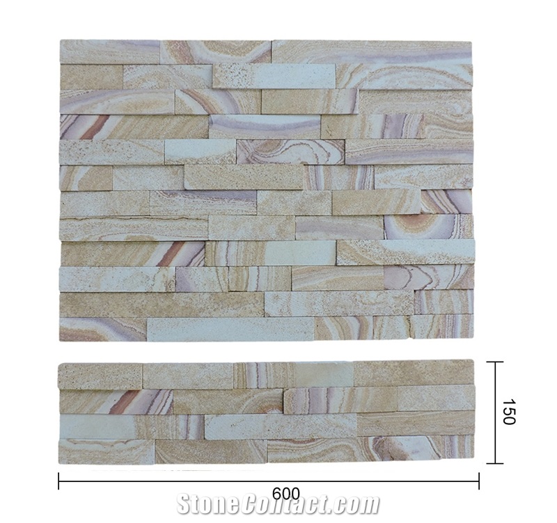 Teak Wood Sandstone Fireplace Surround/Wall Cladding /Legde Stone
