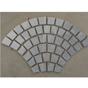 Yellow Wood Grain Slate Mesh Cobble Driveway Cheap Paving Stone