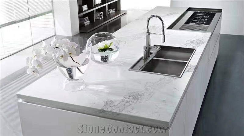 Artificial Quartz Kitchen Countertops, Prefabricated Countetops