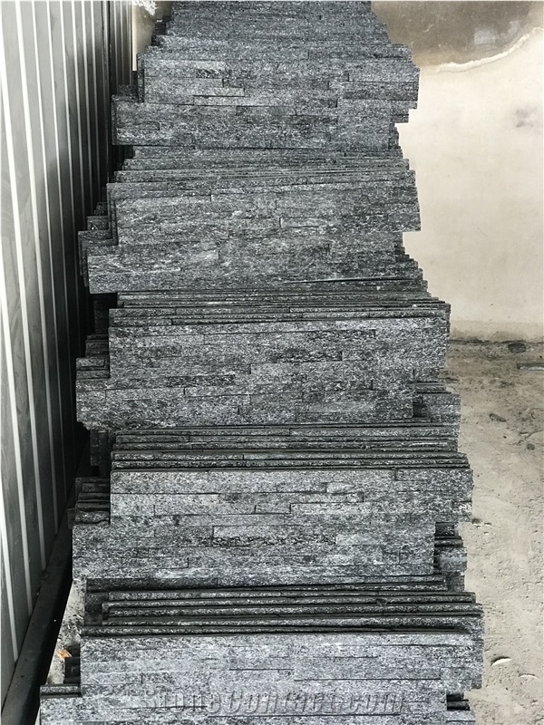 Black Quartzite 8 Slim Strips Cultured Stone Veneer Z Shape Ledger