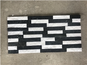 Black White Quartzite Stacked Stone, Natural Ledge Stone