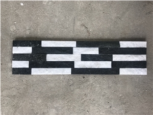Black White Quartzite Stacked Stone, Natural Ledge Stone
