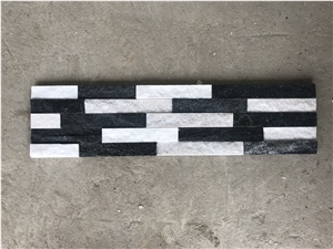 Black White Quartzite Stacked Stone, Natural Ledge Stone