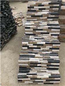 Black White Yellow Multicolors Natural Quartzite Ledge Stone