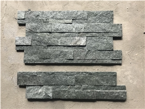 Green Split Face Ledge Stone Panels, Green Natural Quartzite / Granite