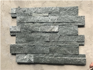 Green Split Face Ledge Stone Panels, Green Natural Quartzite / Granite