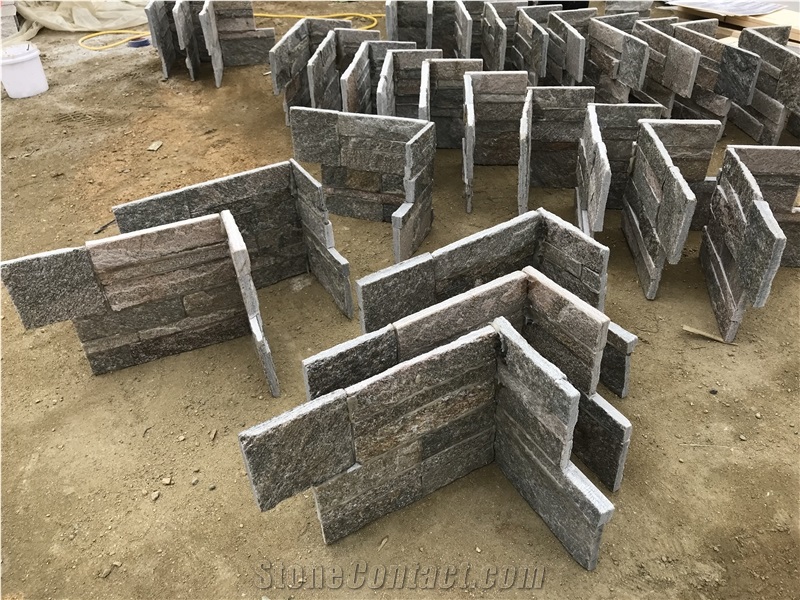Grey Quartzite Stacked Stone,Natural Culture Stone, Ledge Stone