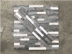 Grey White Quartzite Stacked Stone,Culture Stone,Natural Ledger