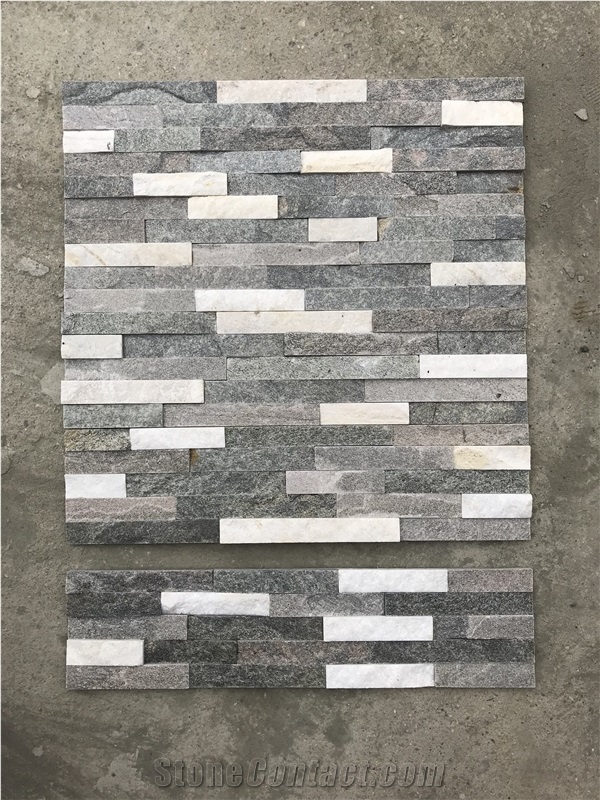 Grey White Quartzite Stacked Stone,Culture Stone,Natural Ledger