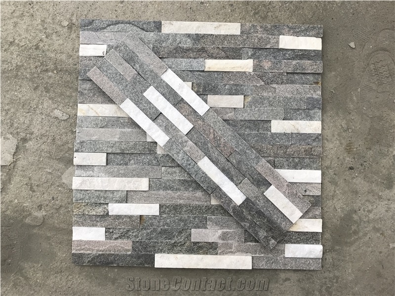 Grey White Quartzite Stacked Stone,Culture Stone,Natural Ledger