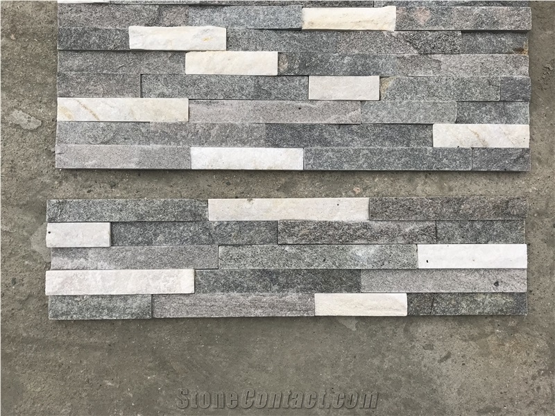 Grey White Quartzite Stacked Stone,Culture Stone,Natural Ledger