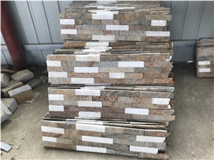 Mixed Colors Quartzite Stacked Stone, Culture Stone, Natural Ledger