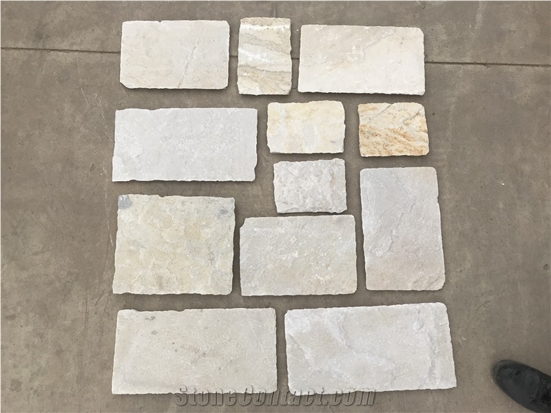Natural White Quartzite Loose Stone Tiles, Wall Tiles