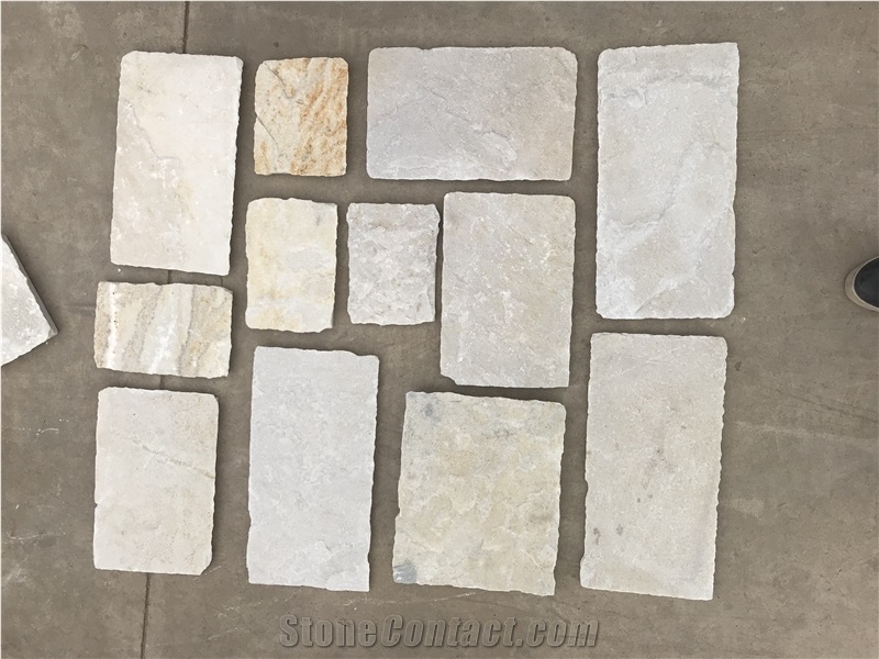 Natural White Quartzite Loose Stone Tiles, Wall Tiles