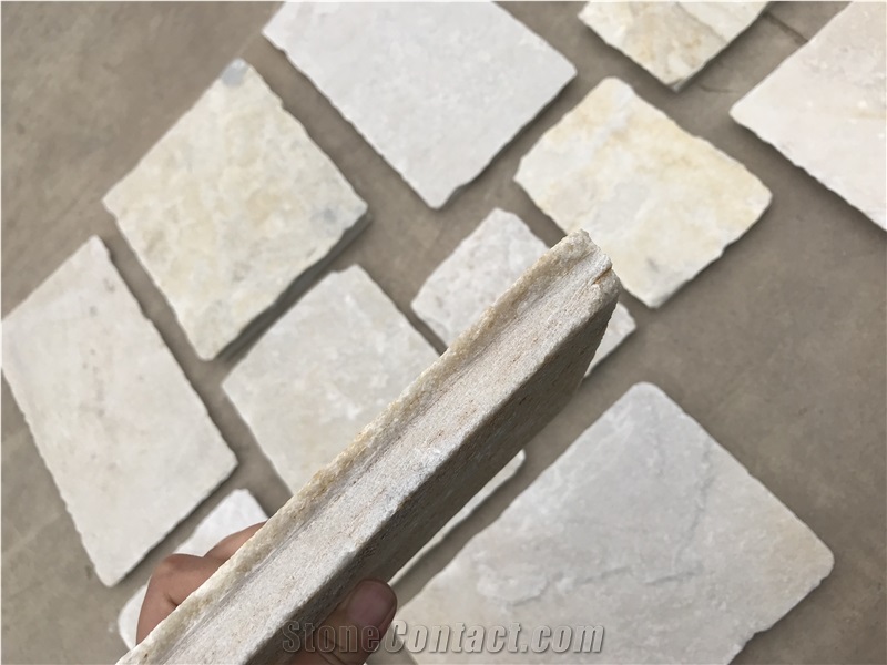 Natural White Quartzite Loose Stone Tiles, Wall Tiles