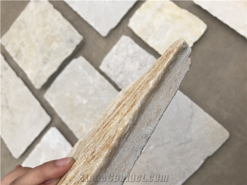 Natural White Quartzite Loose Stone Tiles, Wall Tiles