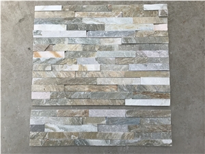 P014 Beige Stacked Stone, Natural Culture Stone, Yellow Ledge Stone