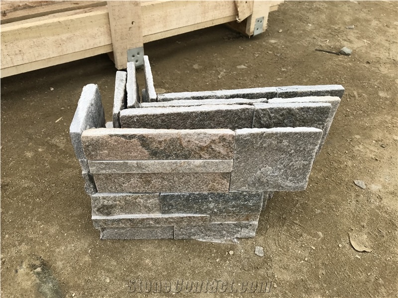 Pink Quartzite Corner Stacked Stone, Natural Culture Stone,Pink Stone