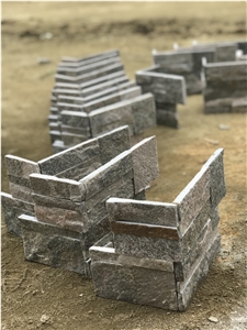 Pink Quartzite Corner Stacked Stone, Natural Culture Stone,Pink Stone