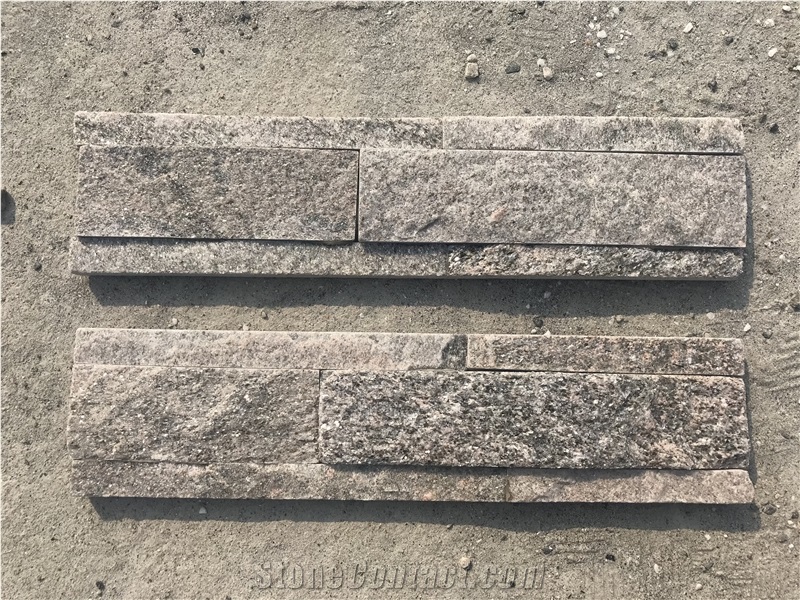 Pink Quartzite Stacked Stone, 7*30 Culture Stone, Ledge Stone