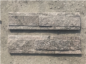 Pink Quartzite Stacked Stone, 7*30 Culture Stone, Ledge Stone