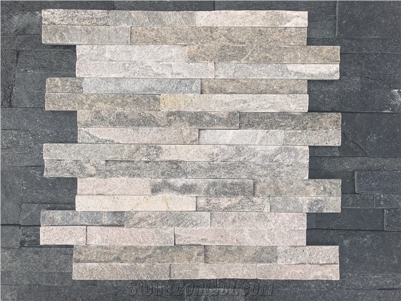 Pink Quartzite Stacked Stone, Natural Culture Stone, Pink Ledge Stone