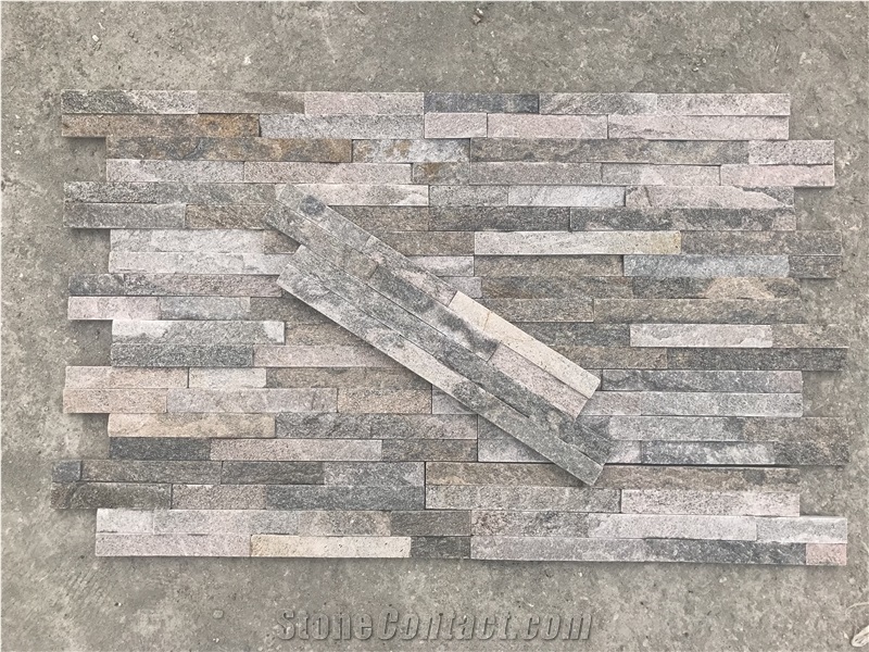 Pink Quartzite Stacked Stone, Natural Culture Stone, Pink Ledge Stone
