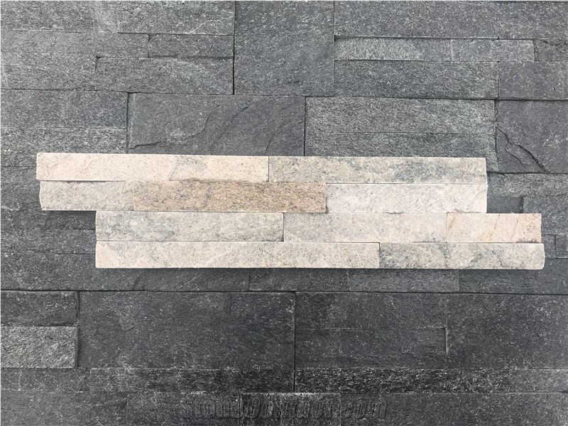 Pink Quartzite Stacked Stone, Natural Culture Stone, Pink Ledge Stone