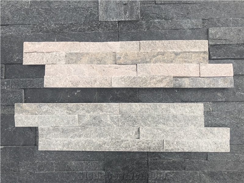 Pink Quartzite Stacked Stone, Natural Culture Stone, Pink Ledge Stone