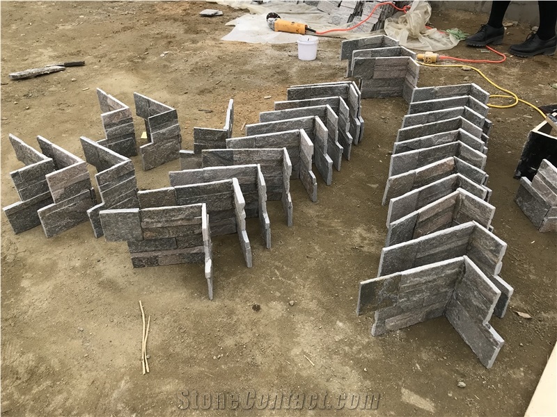 Pink Quartzite Stacked Stone, Natural Culture Stone, Pink Ledge Stone