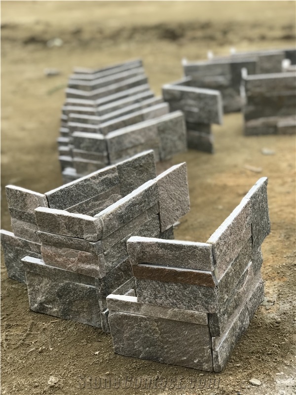 Pink Quartzite Stacked Stone, Natural Culture Stone,Pink Ledge Stone