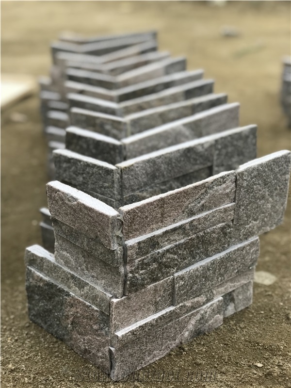 Pink Quartzite Stacked Stone, Natural Culture Stone,Pink Ledge Stone
