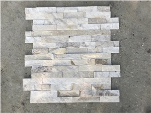 White Quartzite 4 Strip Ledge Stone, Cultured Stone Veneer