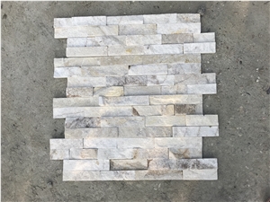 White Quartzite 4 Strip Ledge Stone, Cultured Stone Veneer
