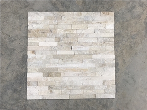 White Quartzite 5 Strips Straight Edges Ledge Cultured Stone Natural