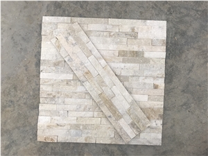 White Quartzite 5 Strips Straight Edges Ledge Cultured Stone Natural