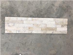 White Quartzite 5 Strips Straight Edges Ledge Cultured Stone Natural
