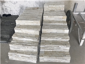 White Quartzite 5 Strips Straight Edges Ledge Cultured Stone Natural