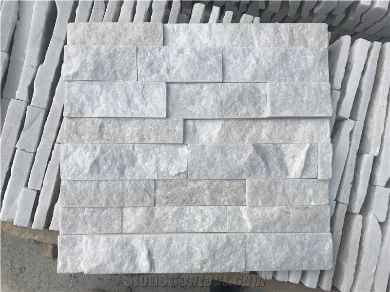 White Quartzite Stacked Stone, 7*30 Culture Stone, Ledge Stone