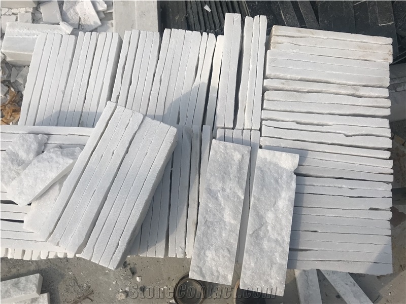 White Quartzite Stacked Stone, 7*30 Culture Stone, Ledge Stone