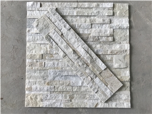 White Quartzite Stacked Stone, Natural Culture Stone, Ledge Stone