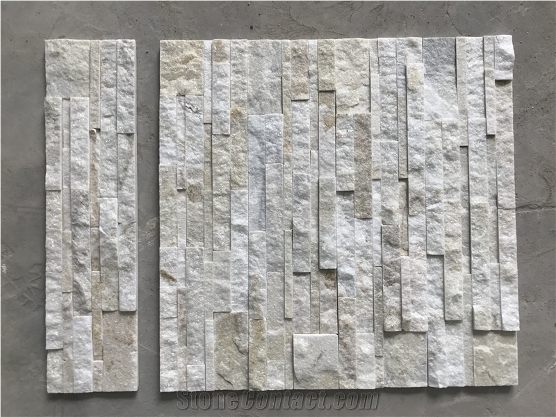 White Quartzite Stacked Stone, Natural Culture Stone, Ledge Stone