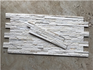 White Quartzite Stacked Stone, Natural Narrow Cultured Stone, Ledger