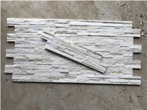 White Quartzite Stacked Stone, Natural Narrow Cultured Stone, Ledger