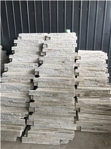 White Quartzite Stacked Stone, Natural Narrow Cultured Stone, Ledger