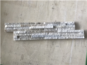 White Quartzite Stacked Stone, Natural Narrow Cultured Stone, Ledger